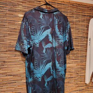 Waggle golf shirt (tropical aqua print)